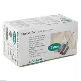 OMNICAN Agulha fina para caneta 0,33x12 mm, 100 unidades