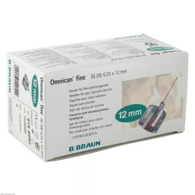 OMNICAN Agulha fina para caneta 0,33x12 mm, 100 unidades