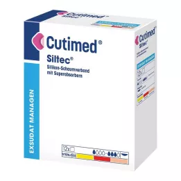 CUTIMED Penso de espuma Siltec 10x20 cm não adesivo, 12 unidades