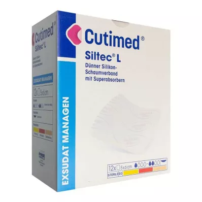 CUTIMED Compressa de espuma Siltec L 5x6 cm fina, 12 unidades