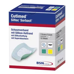CUTIMED Siltec Sorbact PU-Ligadura 7,5x7,5 cm, 12 unid