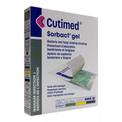 CUTIMED Compressas de gel Sorbact 7,5x15 cm, 12 unidades