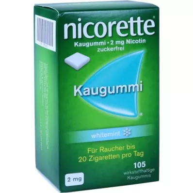 NICORETTE Pastilha elástica de 2 mg de hortelã branca, 105 unidades