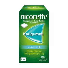 NICORETTE Pastilha elástica de 2 mg de hortelã branca, 105 unidades