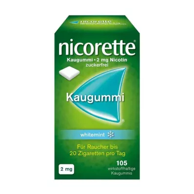 NICORETTE Pastilha elástica de 2 mg de hortelã branca, 105 unidades