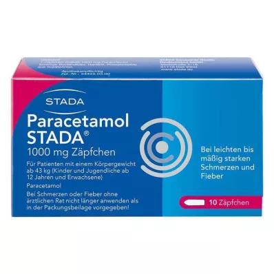 PARACETAMOL STADA Supositórios de 1000 mg, 10 unid PARACETAMOL STADA Supositórios de 1000 mg, 10 unid