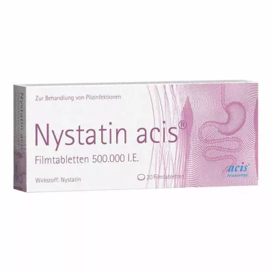 Comprimidos revestidos por película de nistatina acis, 20 unidades Comprimidos revestidos por película de nistatina acis, 20 unidades
