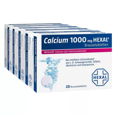 Comprimidos efervescentes Cálcio 1000 Hexal, 100 un