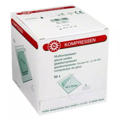 Compressas de gaze 10x10cm 8 dobras, 50x2 peças Compressas de gaze 10x10cm 8 dobras, 50x2 peças