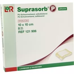 SUPRASORB P PU-Almofada de espuma auto-adesiva 10x10 cm, 8 pcs