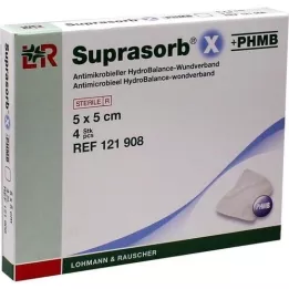 SUPRASORB X+PHMB Penso HydroBalance para feridas 5x5 cm, 4 unid