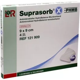 SUPRASORB X+PHMB Penso HydroBalance para feridas 9x9 cm, 4 unid