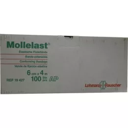 MOLLELAST Ligaduras 6 cmx4 m brancas soltas, 100 unidades