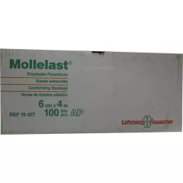 MOLLELAST Ligaduras 6 cmx4 m brancas soltas, 100 unidades