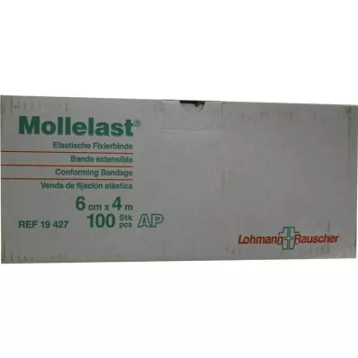 MOLLELAST Ligaduras 6 cmx4 m brancas soltas, 100 unidades