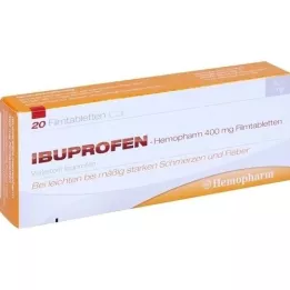 IBUPROFEN Hemopharm 400 mg comprimidos revestidos por película, 20 unidades