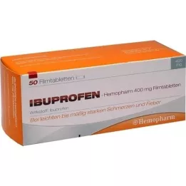 IBUPROFEN Hemopharm 400 mg comprimidos revestidos por película, 50 unidades