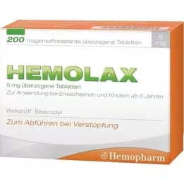 HEMOLAX Comprimidos com revestimento entérico de 5 mg, 200 unidades