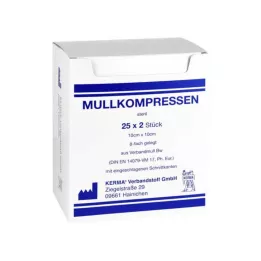 MULLKOMPRESSEN 10x10 cm estéril 8x BW, 25X2 pcs