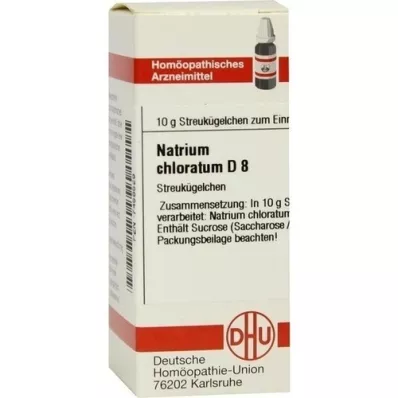 NATRIUM CHLORATUM D 8 glóbulos, 10 g