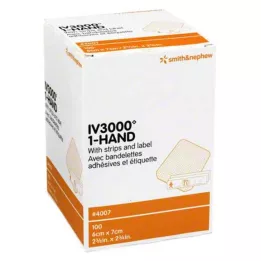 OPSITE IV 3000 cânulas de fixação transparentes de 6x7 cm, 100 unidades