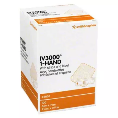 OPSITE IV 3000 cânulas de fixação transparentes de 6x7 cm, 100 unidades