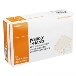OPSITE IV 3000 cânulas de fixação transparentes de 10x12 cm, 50 unidades