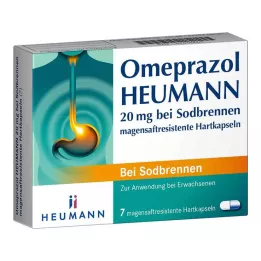 Omeprazol HEUMANN 20 mg para azia, embalagem rígida com revestimento entérico, 7 unidades