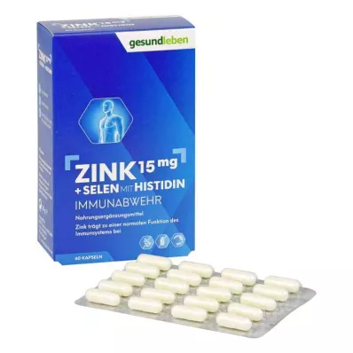 Vida saudável zinco 15 mg + cápsulas de selênio (60 peças)
