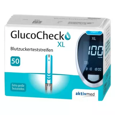 GLUCOCHECK XL Tiras de teste de glucose no sangue, 50 unidades GLUCOCHECK XL Tiras de teste de glucose no sangue, 50 unidades
