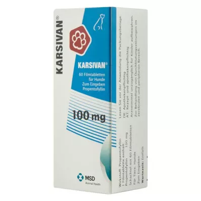 KARSIVAN 100 comprimidos revestidos por película para cães, 60 unidades KARSIVAN 100 comprimidos revestidos por película para cães, 60 unidades