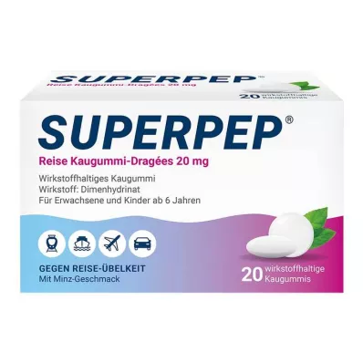 SUPERPEP Pastilhas elásticas de viagem Dragees 20 mg, 20 unid