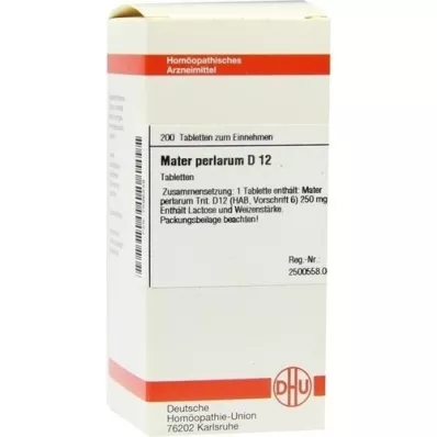 MATER PERLARUM D 12 Comprimidos, 200 Cápsulas