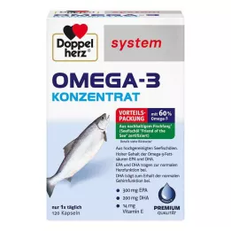 DOPPELHERZ Cápsulas de sistema concentrado de ómega 3, 120 Cápsulas