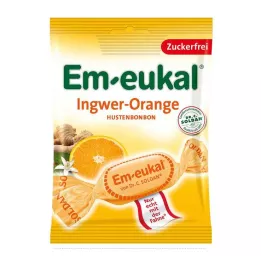EM-EUKAL Rebuçados sem açúcar de laranja gengibre, 75 g