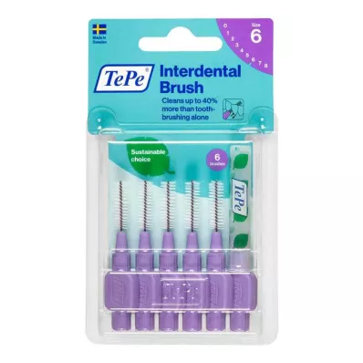 Escova interdental Tepe 1,1 mm roxa, 6 unidades Escova interdental Tepe 1,1 mm roxa, 6 unidades