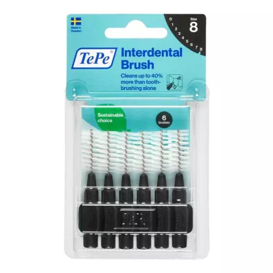 Escova interdental Tepe 1,5 mm preta, 6 peças Escova interdental Tepe 1,5 mm preta, 6 peças