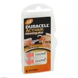 BATTERIEN f.aparelhos auditivos Duracell 13, 6 pcs