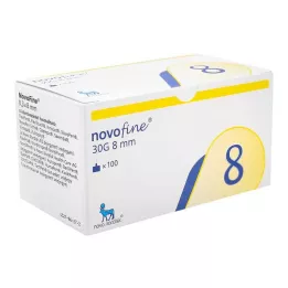 NOVOFINE 8 agulhas 0,30x8 mm 30 G de parede fina, 100 unidades