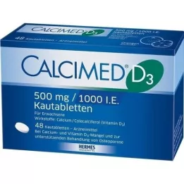 CALCIMED D3 500 mg/1000 U.I. Comprimidos mastigáveis, 48 unid