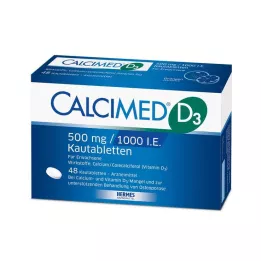 CALCIMED D3 500 mg/1000 U.I. Comprimidos mastigáveis, 48 unid