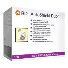 BD AUTOSHIELD Agulhas de segurança duplas para canetas 5 mm, 100 unidades