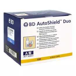 BD AUTOSHIELD Agulhas de segurança duplas para canetas 8 mm, 100 unidades