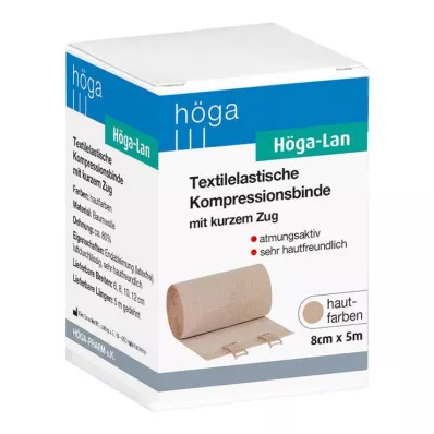 Bandagem curta elástica Höga Lan 8cmx5m, 1ud Bandagem curta elástica Höga Lan 8cmx5m, 1ud