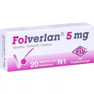 FOLVERLAN Comprimidos de 5 mg, 20 unidades