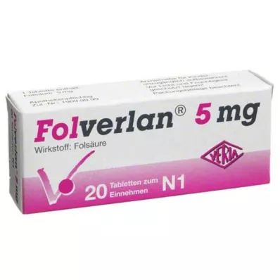 FOLVERLAN Comprimidos de 5 mg, 20 unidades