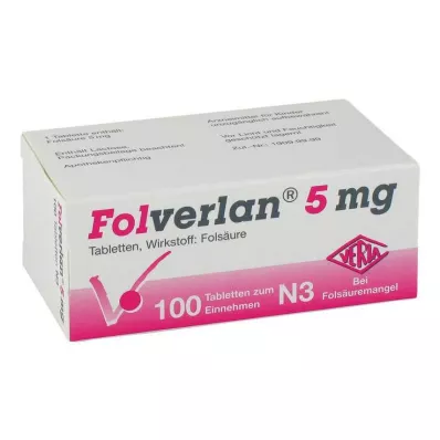 Comprimidos de Folverlan 5 mg, 100 unidades Comprimidos de Folverlan 5 mg, 100 unidades