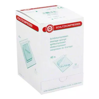 SCHLITZKOMPRESSEN 7,5x7,5 cm estéril 12x, 40X2 pcs SCHLITZKOMPRESSEN 7,5x7,5 cm estéril 12x, 40X2 pcs