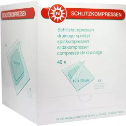 SCHLITZKOMPRESSEN 10x10 cm estéril, 12 dobras, 40X2 pcs