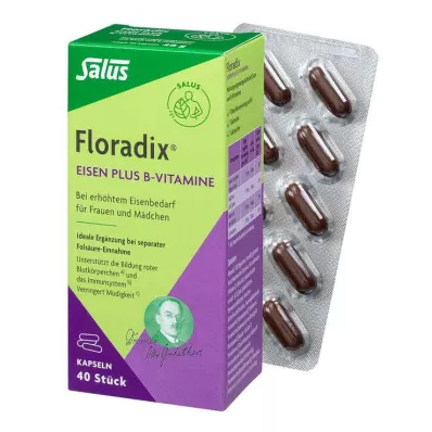 FLORADIX Cápsulas de ferro e vitaminas B, 40 unidades FLORADIX Cápsulas de ferro e vitaminas B, 40 unidades